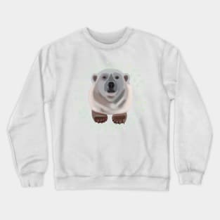 Polar Bear on Aquilegia pattern Crewneck Sweatshirt